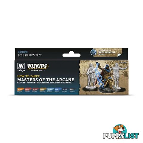 Wizkids Premium Paint Set By Vallejo: Masters of the Arcane - Acrylicos Vallejo S.L. - Tabletop Miniatures GTIN/EAN/UPC: 8429551802574