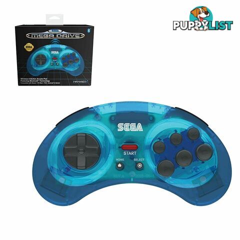 Retro-Bit Sega Mega Drive Bluetooth Arcade Controller for PC (Clear Blue) - Retro-bit - Retro Mega Drive Accessory GTIN/EAN/UPC: 7350002937020