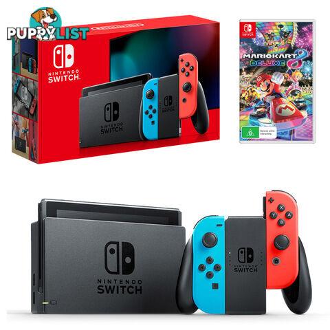 Nintendo Switch Neon Joy-Con Console with Mario Kart 8 Deluxe Bundle - Nintendo - Switch Console GTIN/EAN/UPC: 9318113992121