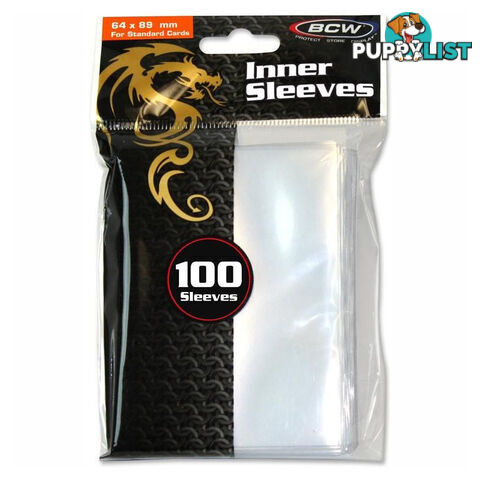 BCW Deck Protectors Inner Sleeves Standard Clear (64mm x 89mm) 100 Pack - BCW Supplies - Tabletop Trading Cards Accessory GTIN/EAN/UPC: 722626006005