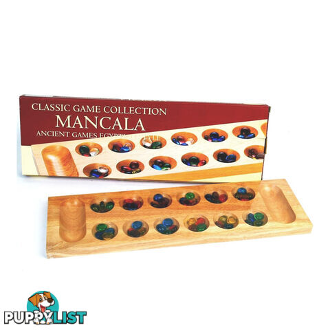 Mancala Wood With Glass Pieces Board Game - Jedko Games - Tabletop Board Game GTIN/EAN/UPC: 025766002051