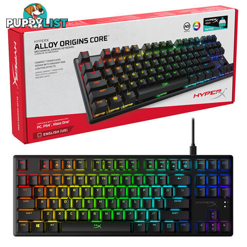 HyperX Alloy Origins Core RGB TKL Gaming Keyboard (Aqua Switch) - HP Development Company, L.P. - PC Accessory GTIN/EAN/UPC: 196188049204