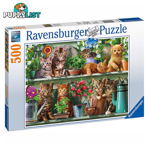 Ravensburger Cats on the Shelf 500 Piece Jigsaw Puzzle - Ravensburger - Tabletop Jigsaw Puzzle GTIN/EAN/UPC: 4005556148240