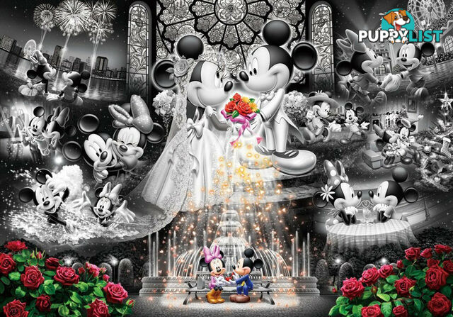 Tenyo Disney Mickey & Minnie Forever Promise Wedding Dream Frost Art 1000 Piece Jigsaw Puzzle - Tenyo Co., Ltd - Tabletop Jigsaw Puzzle GTIN/EAN/UPC: 4905823861110