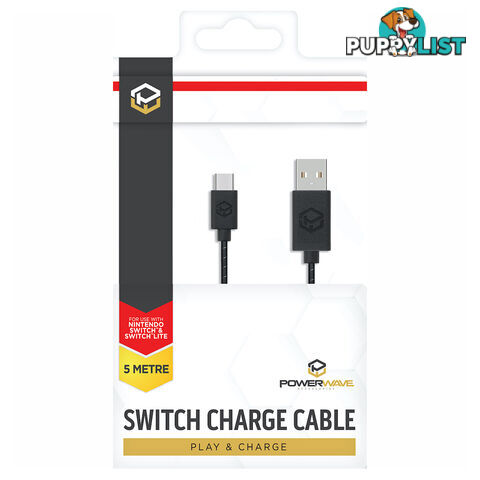 Powerwave USB Type C 5m Charge Cable for Nintendo Switch - Powerwave - Switch Accessory GTIN/EAN/UPC: 9338176023792