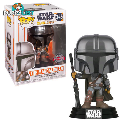 Star Wars The Mandalorian Chrome Bobble-Head Funko POP! Vinyl - Funko - Merch Pop Vinyls GTIN/EAN/UPC: 889698460927