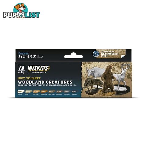 Wizkids Premium Paint Set By Vallejo: Woodland Creatures - Acrylicos Vallejo S.L. - Tabletop Miniatures GTIN/EAN/UPC: 8429551802543