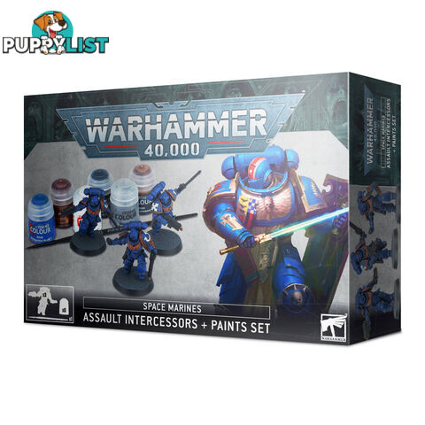 Warhammer 40,000 Space Marines Assault Intercessors + Paint Set - Games Workshop - Tabletop Miniatures GTIN/EAN/UPC: 5011921144655