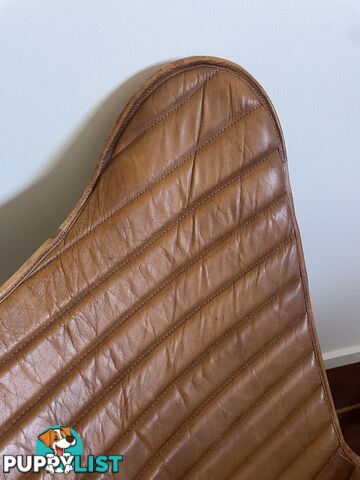 Beautiful tan leather butterfly chair