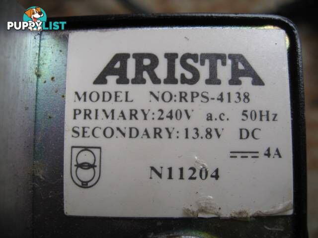 13.8 VOLT DC PROWER SUPPLY 4 AMP ARISTA RPS-4138