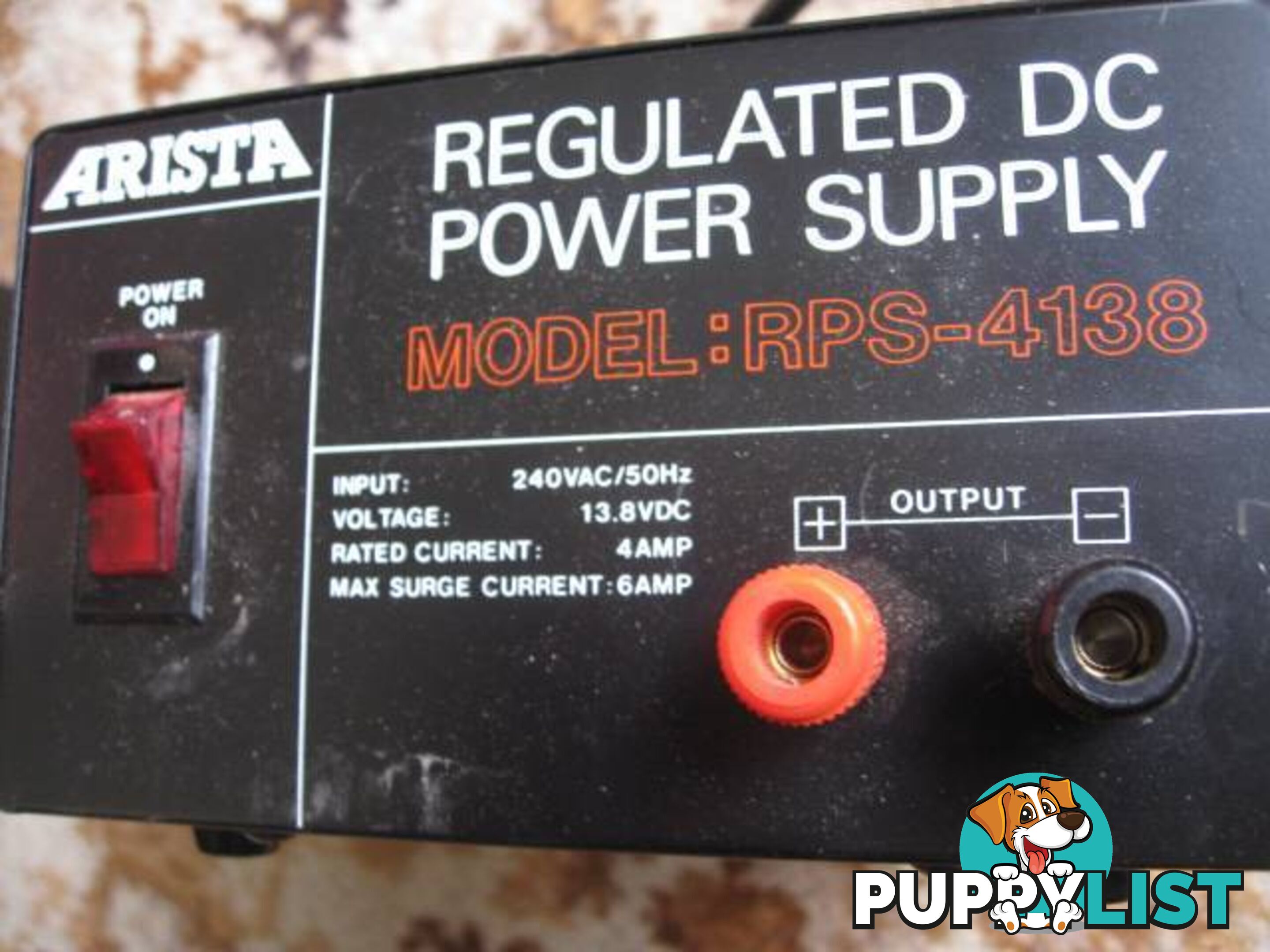 13.8 VOLT DC PROWER SUPPLY 4 AMP ARISTA RPS-4138