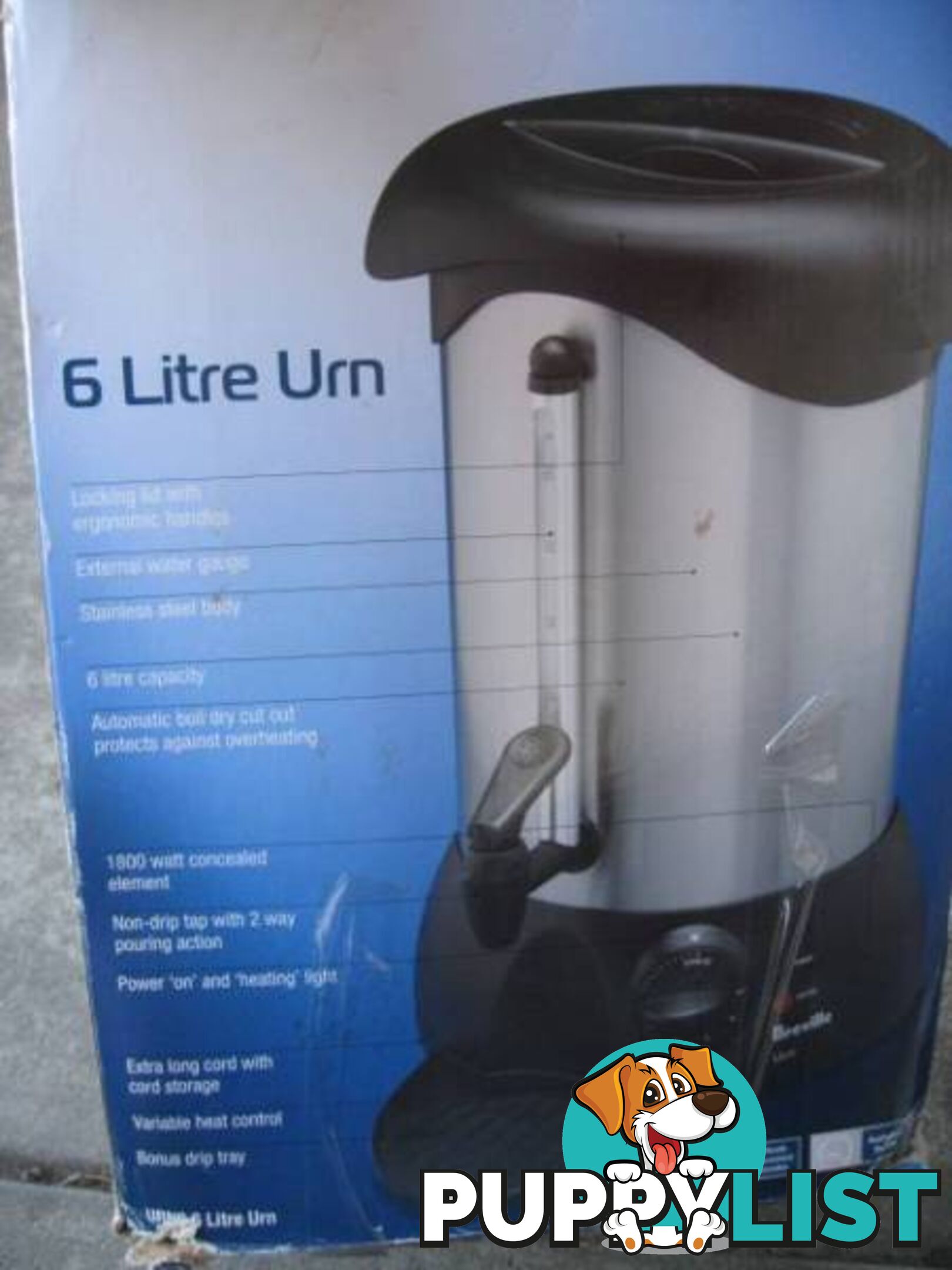 Breville - URN6 - 6 Litre Urn new RRP $169 used just a few time