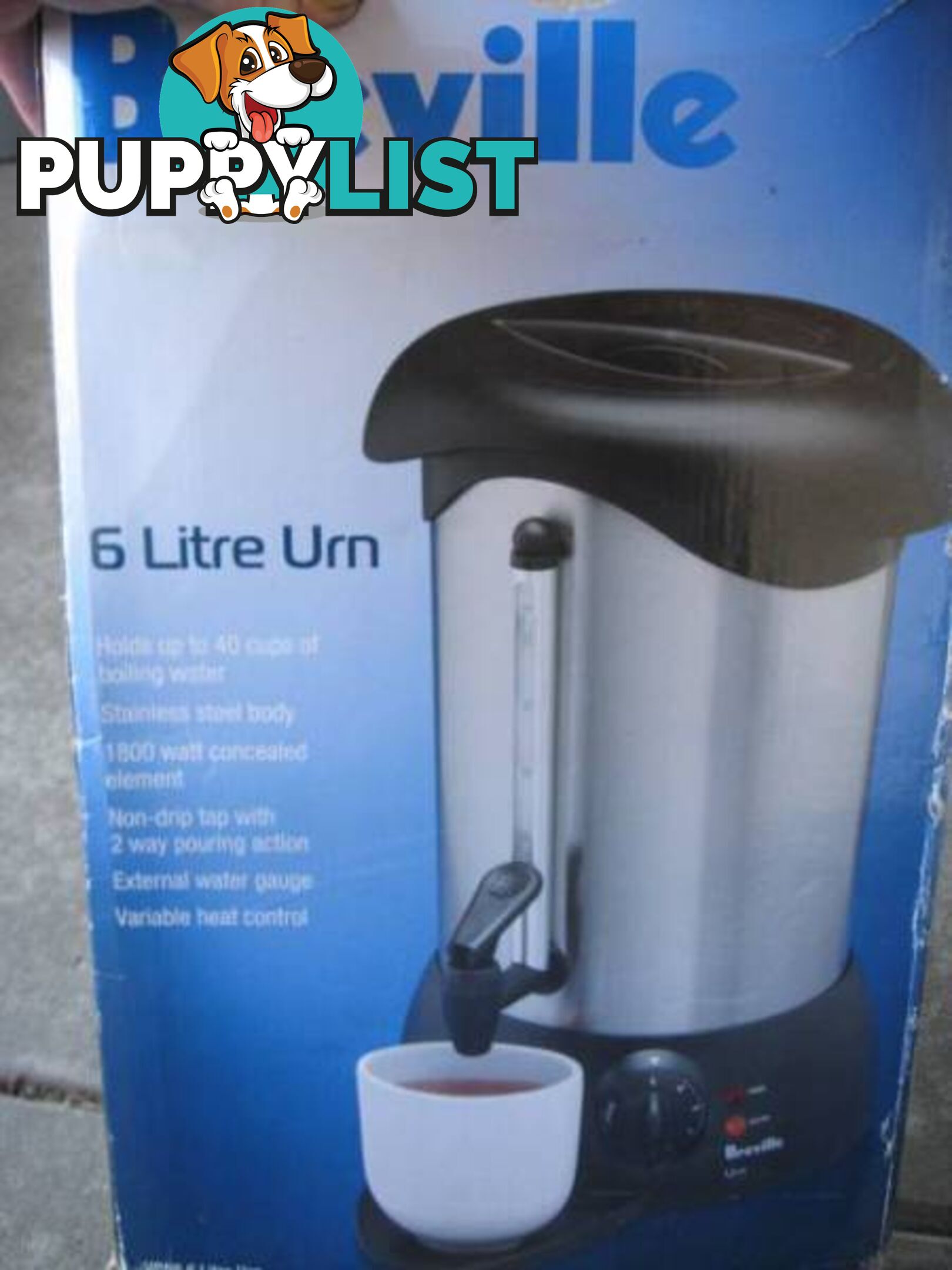 Breville - URN6 - 6 Litre Urn new RRP $169 used just a few time