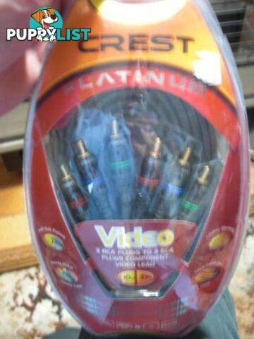 NEW CREST PVDC10 Platinum 3 RCA TO 3 RCA VIDEO LEAD 10M