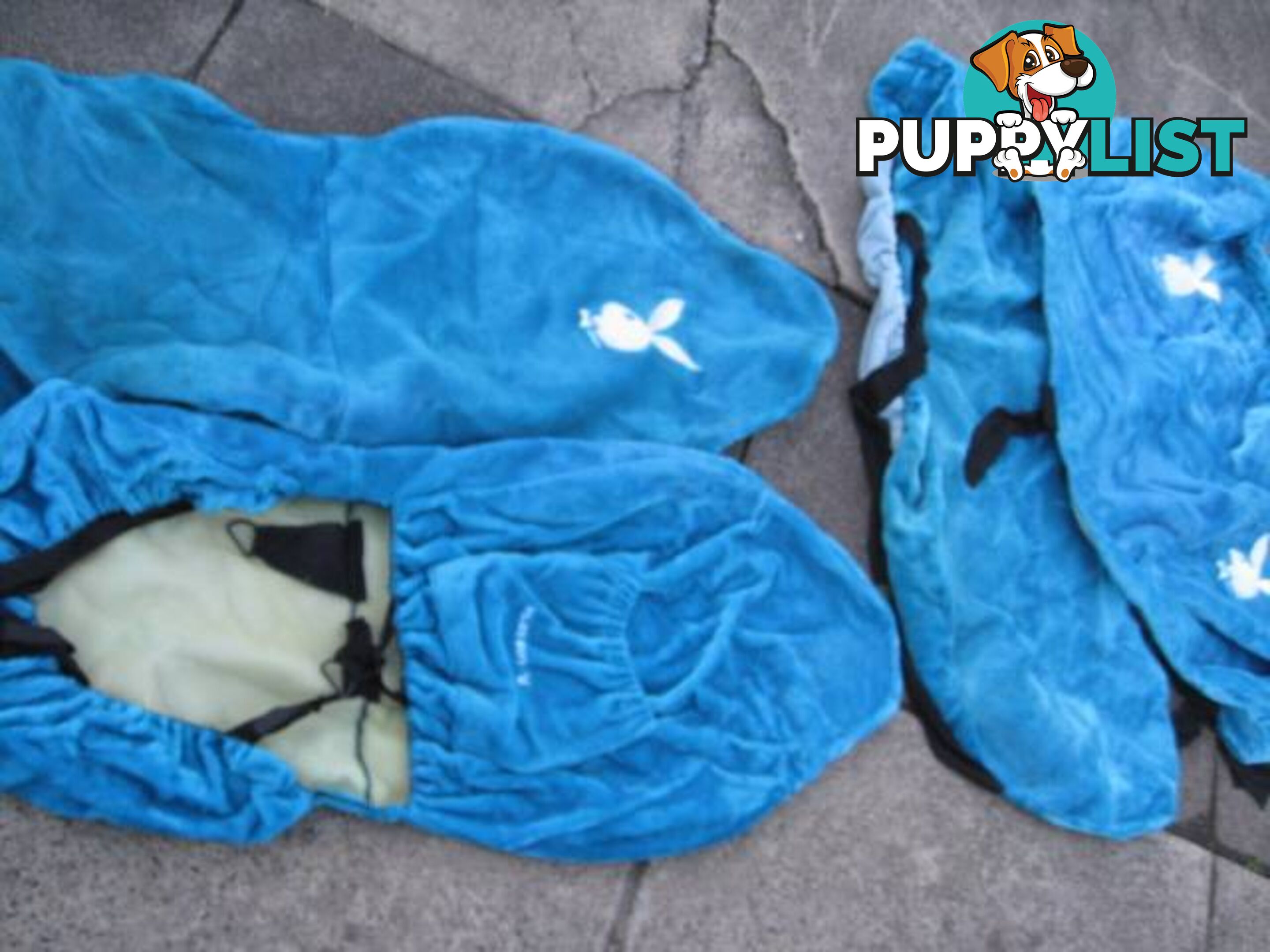 BLUE PLAYBOY SEAT COVERS FRONT AND REAR