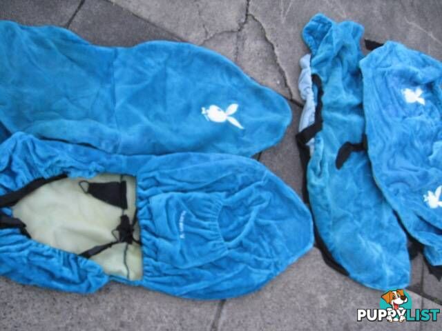 BLUE PLAYBOY SEAT COVERS FRONT AND REAR