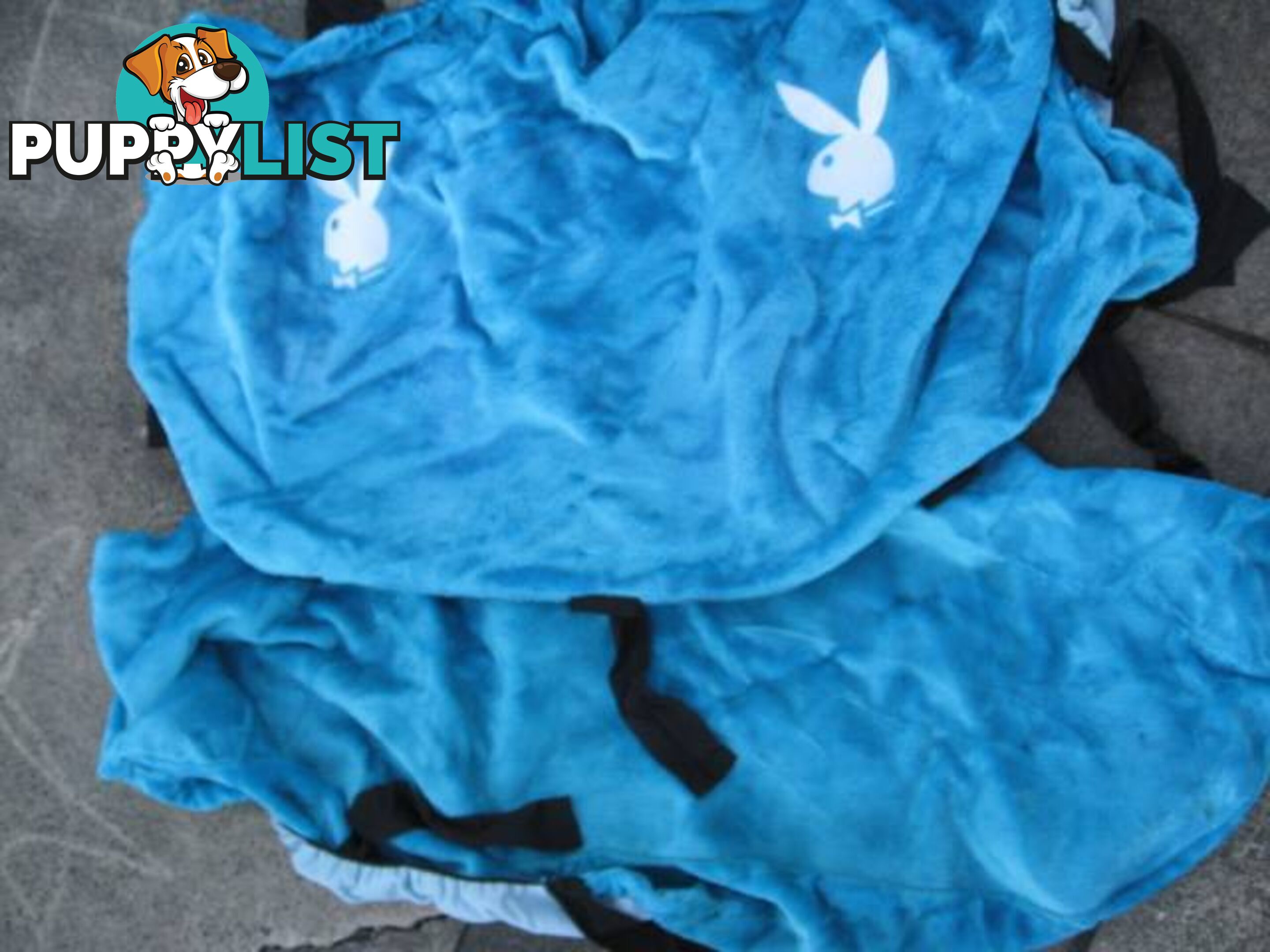 BLUE PLAYBOY SEAT COVERS FRONT AND REAR