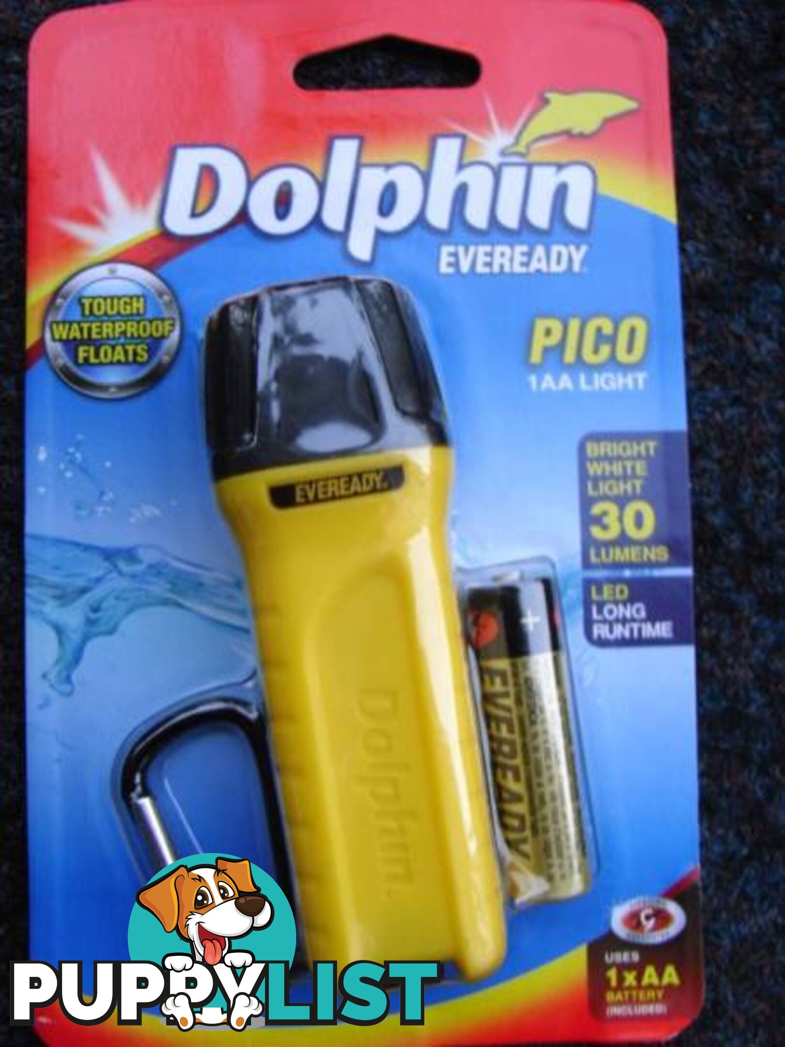 3x EVEREADY DOLPHIN PICO TOUGH WATERPROOF FLOATING LED KEY RING