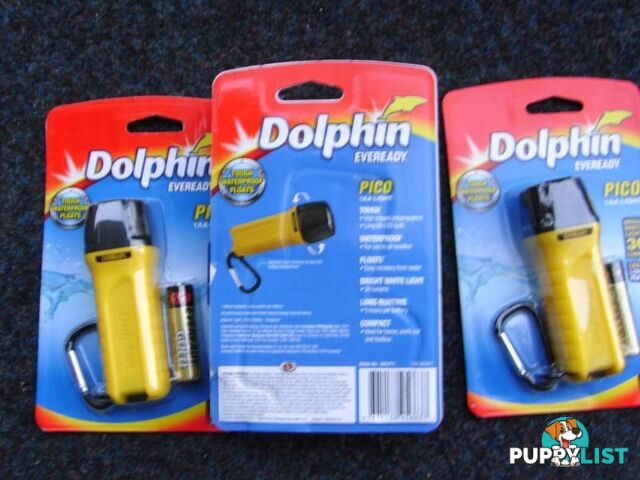 3x EVEREADY DOLPHIN PICO TOUGH WATERPROOF FLOATING LED KEY RING