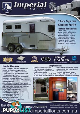 Imperial 2 Horse Angle Load Classic Camper