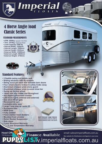 Imperial 4 Horse Angle Load Float - Unbeatable Value!