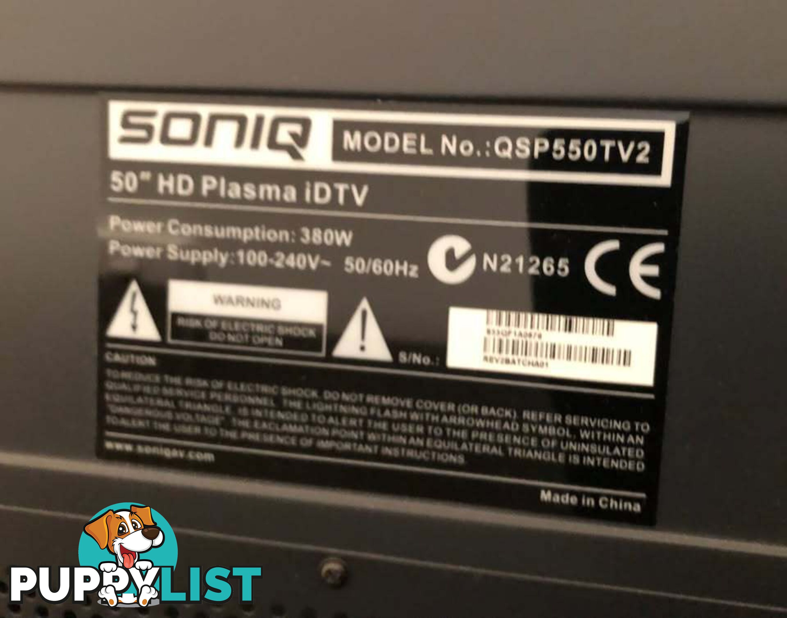 50 inch SONIQ HD PLASMA iDTV QSP550TV2 BUILT IN SOUND BAR REMOTE &amp;amp; GOOGLE CHROME