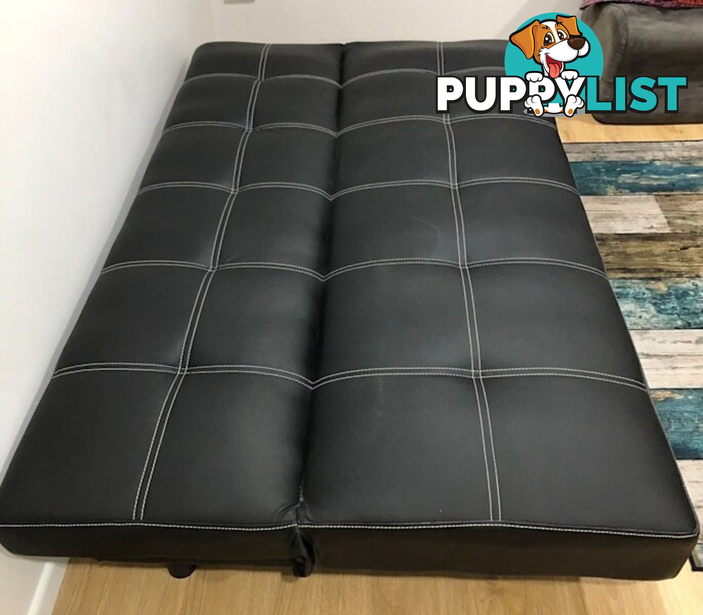 Nap Black 3 Seater Futon Lounge Bed