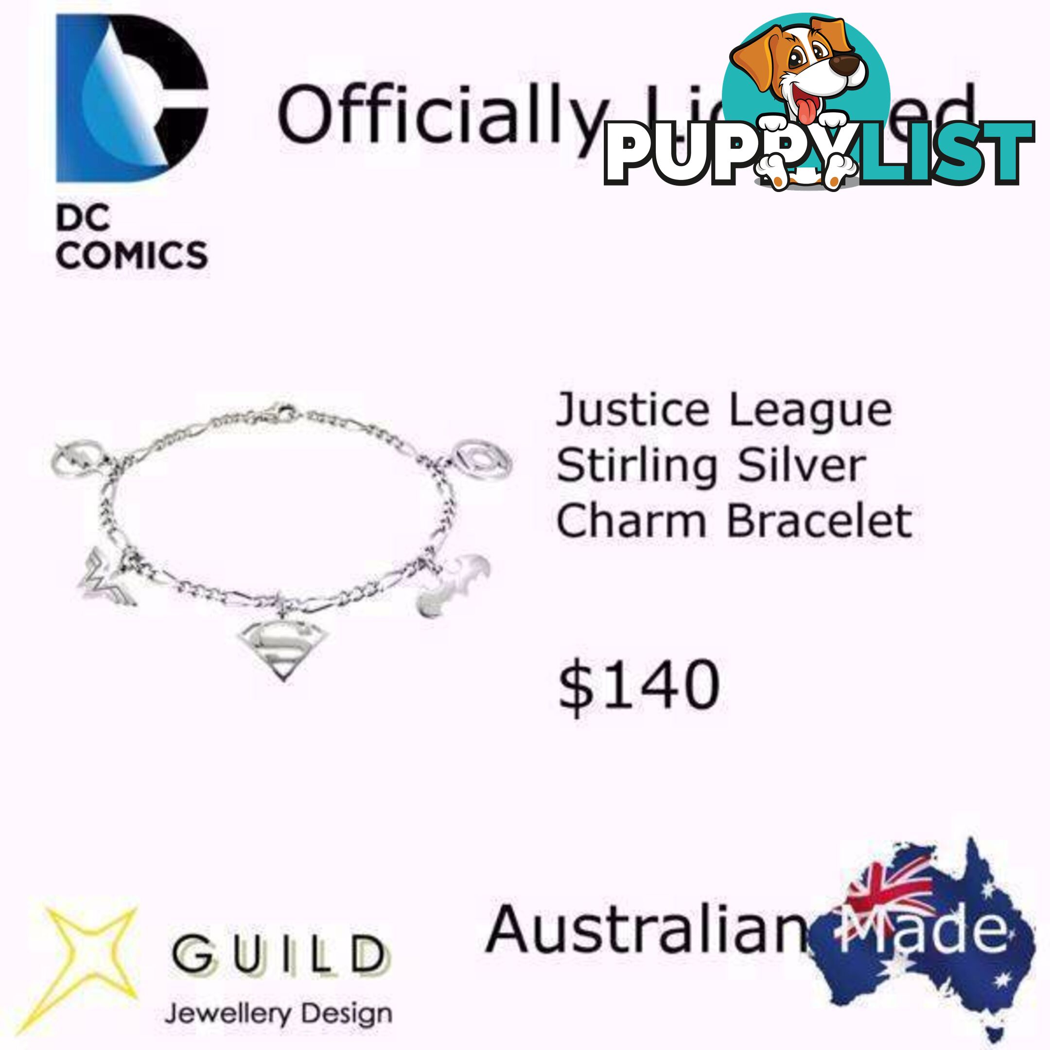 Justice League Sterling Silver Bracelet