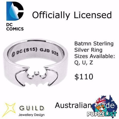 Batman Sterling Silver Ring