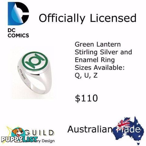 Green Lantern Sterling Silver Ring