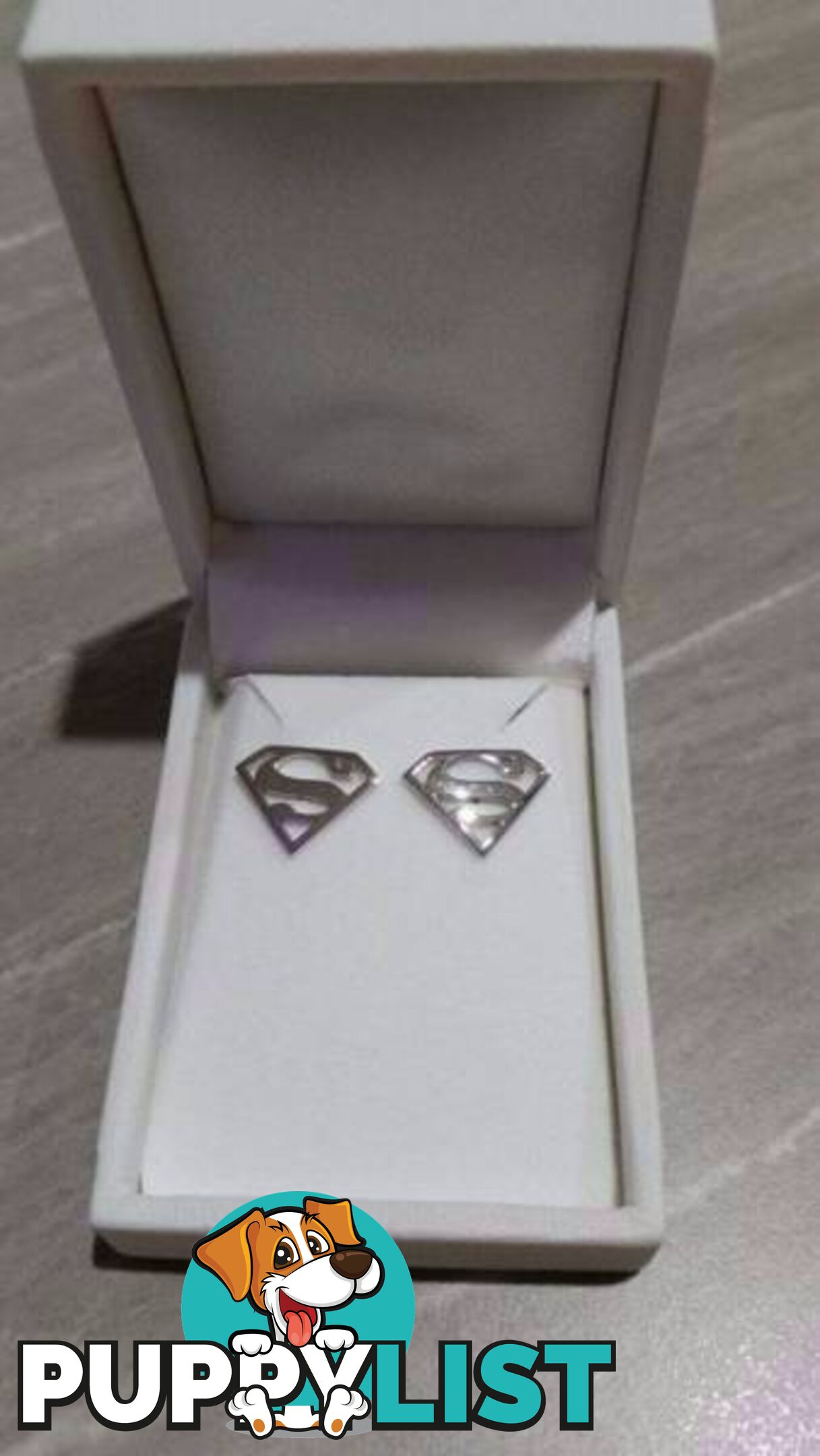 Superman 925 Sterling Silver Stud Earrings officially licenced