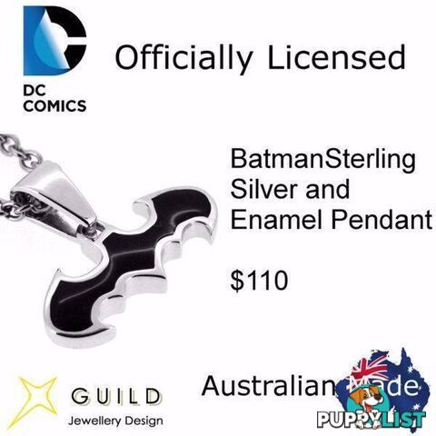 Batman Sterling Silver and Enamel Pendant