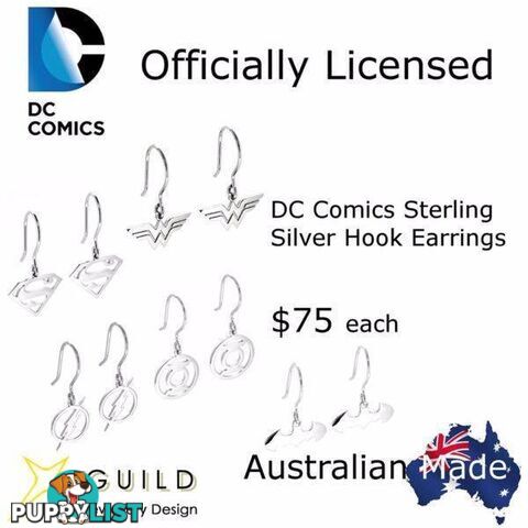 DC Comics Sterling Silver Hook Earrings