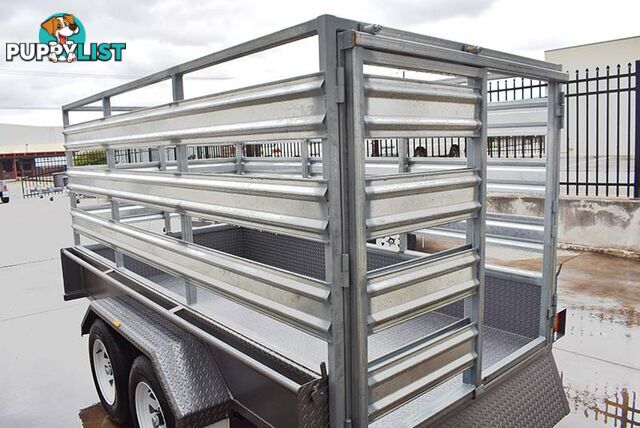 12X5 BOX TRAILER W/STOCK CRATE  TANDEM AXLE, ATM: 1990  4500KG