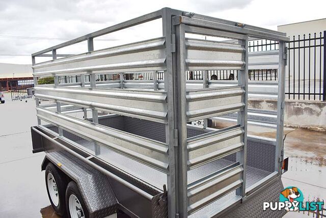 10X5 BOX TRAILER W/STOCK CRATE  TANDEM AXLE, ATM: 1990  4500KG