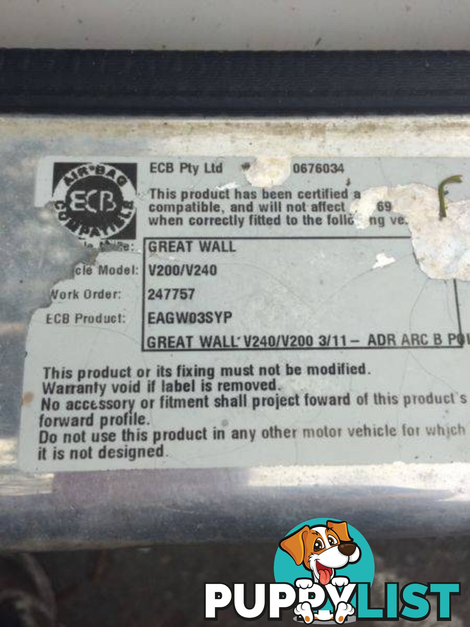 2011 Onward Greatwall V200 V240 Alloy Bullbar
