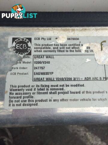 2011 Onward Greatwall V200 V240 Alloy Bullbar