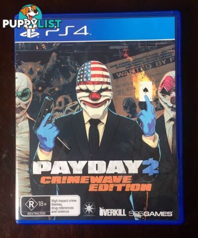 Ps4 Payday 2 + UNUSED DLC "As New" $25 or Swap/Trade