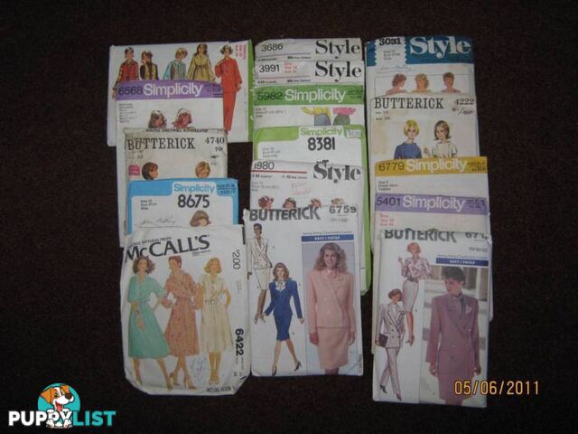 DRESSMAKING PATTERNS, WOMENS, GIRLS, KIDS, COSTUMES -- REDUCED