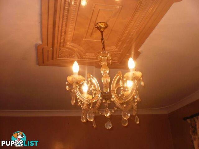 CHANDELIER LIGHTS & FITTINGS -- CRYSTAL, GOLD, BRASS, SILVER