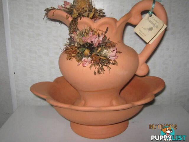 POTTERY ITEMS, JUG, BOWL, FRUIT DISH -- REDUCED PRICE