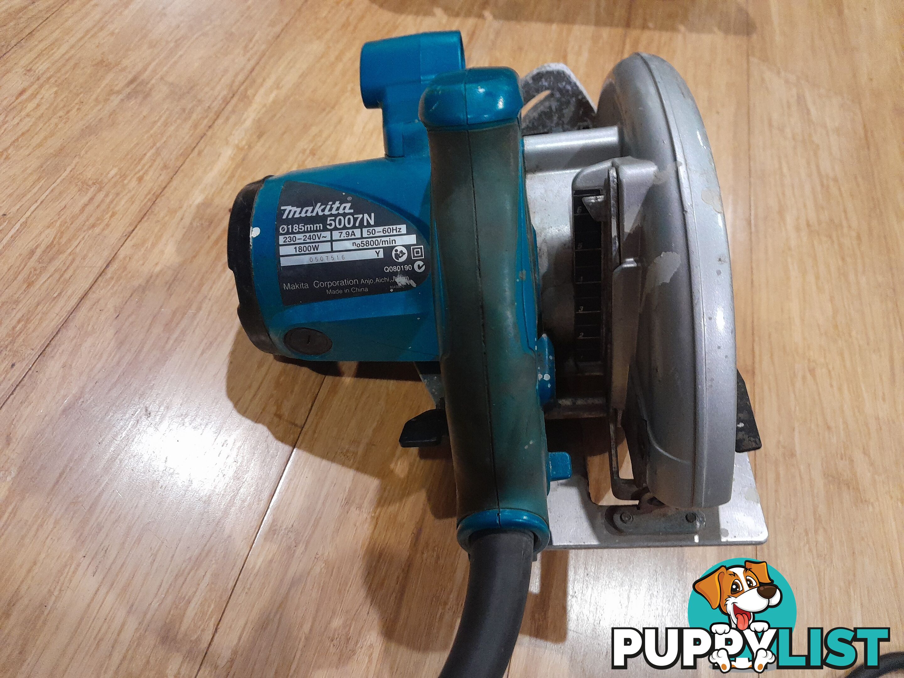 CIRCULAR POWER SAW MAKITA 185MM MODEL 5007N 1800W CORDED ELECTRIC ROTATING SAW MALVERN EAST