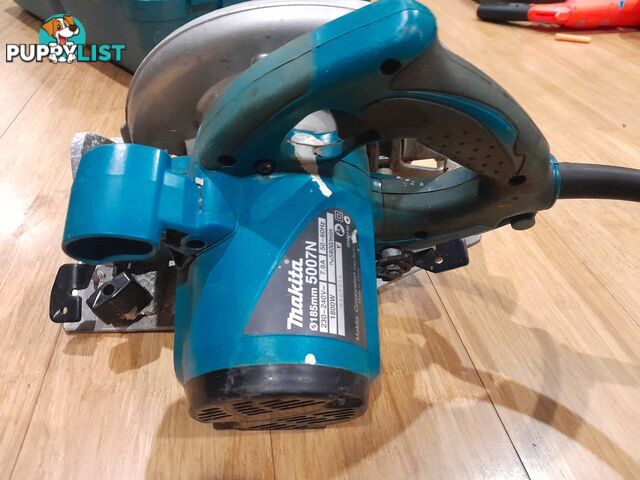 CIRCULAR POWER SAW MAKITA 185MM MODEL 5007N 1800W CORDED ELECTRIC ROTATING SAW MALVERN EAST