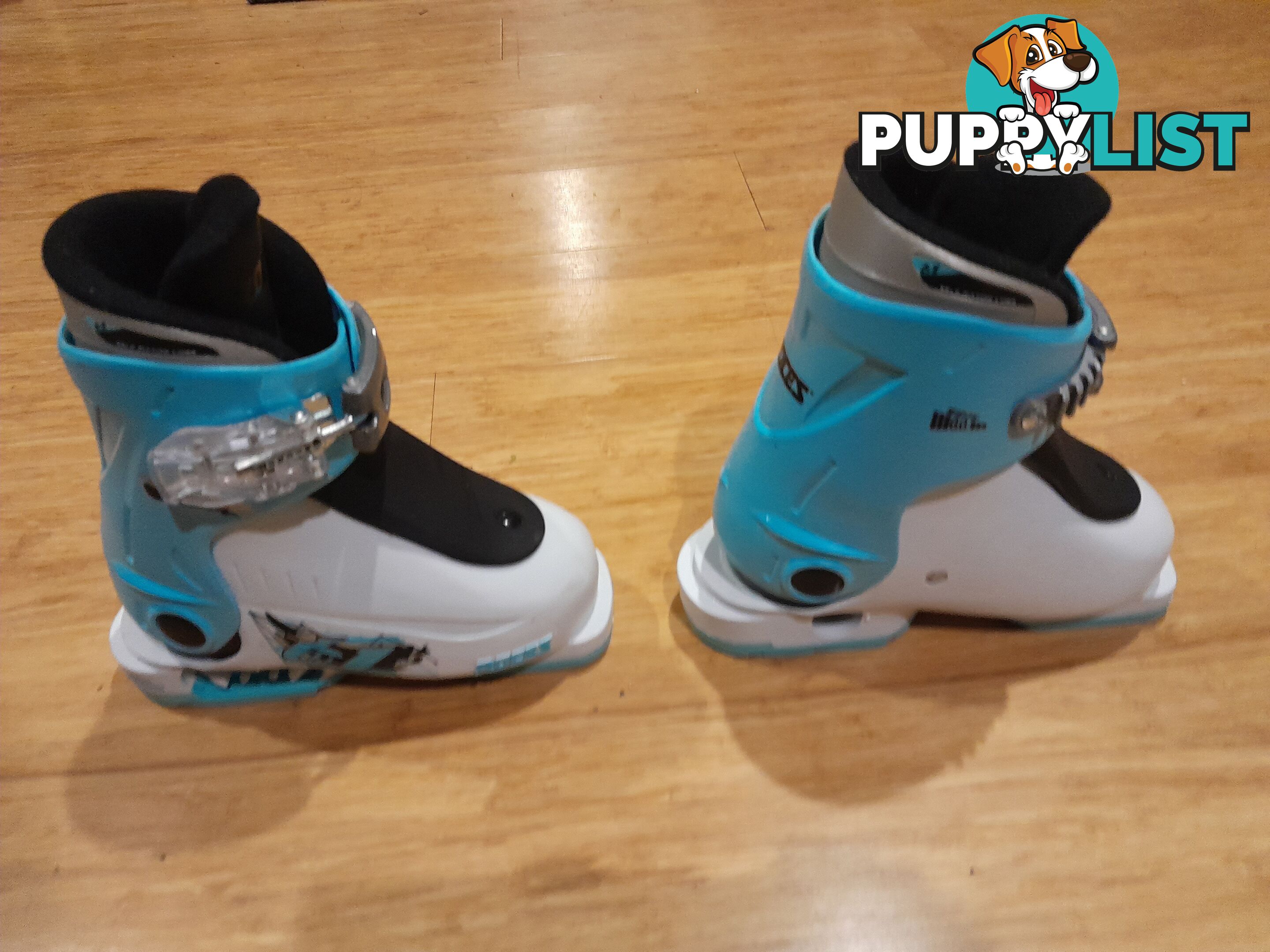 ROCES IDEA UP SKI BOOTS WHITE LIGHT BLUE 16-18.5 AGE 2-5 YEARS MALVERN EAST MELBOURNE