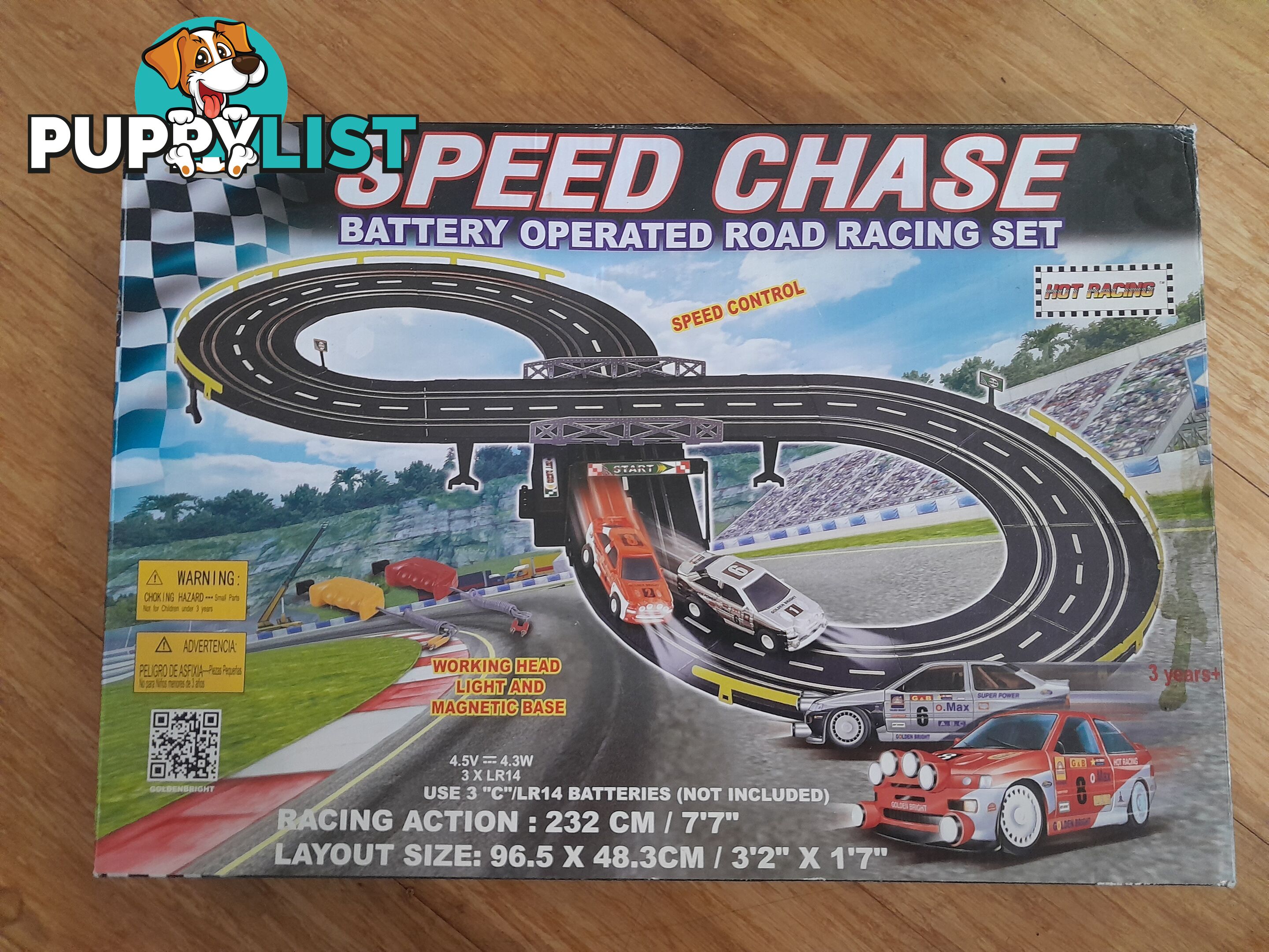 NEW BATTERY SLOT CAR RACING CAR TRACK SET GOLDEN BRIGHT SPEED CHASE MALVERN EAST MELBOURNE