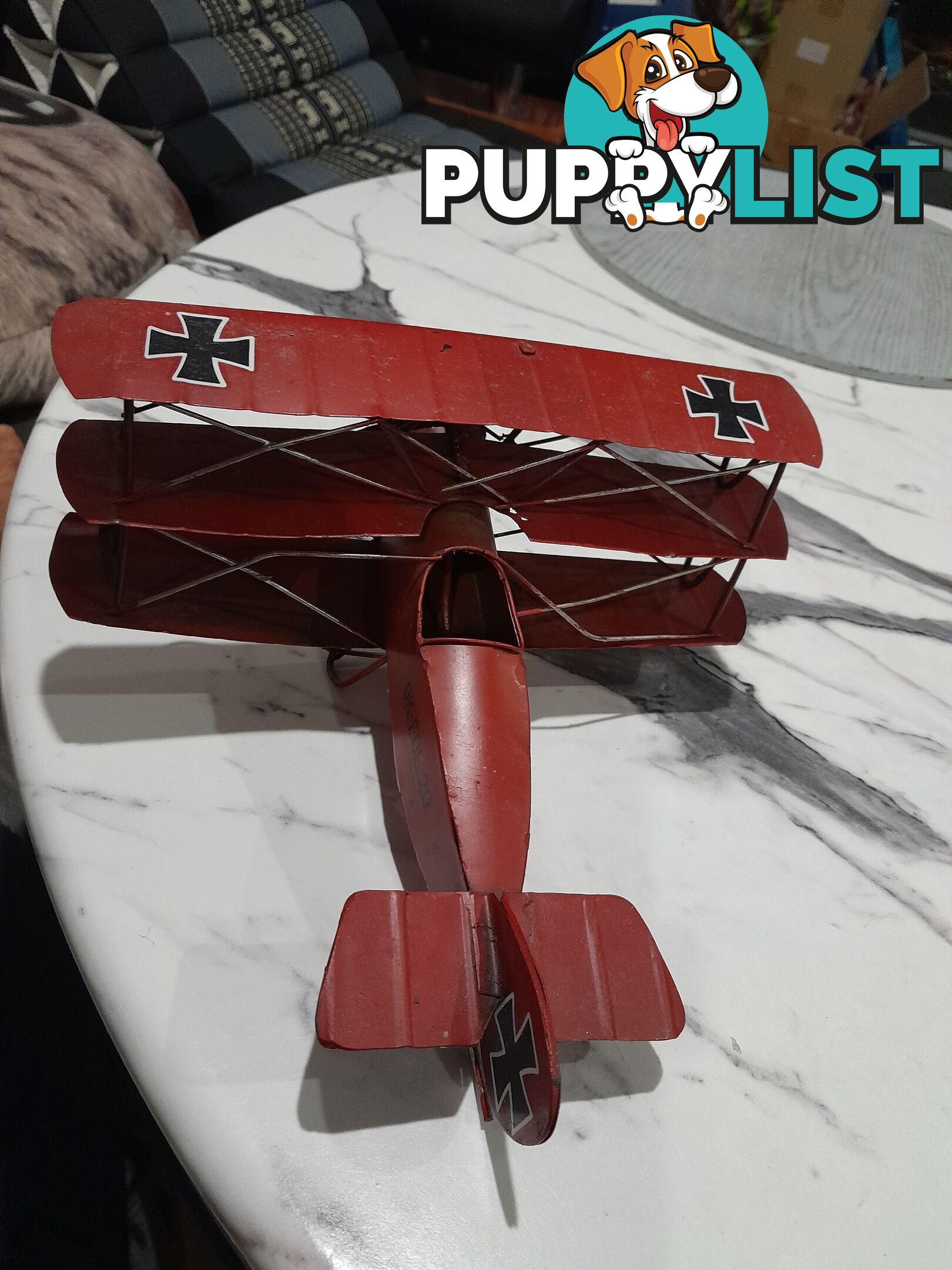 FOKKER DR.I TRIPLANE RED BARON TIN MODEL AEROPLANE MALVERN EAST MELBOURNE