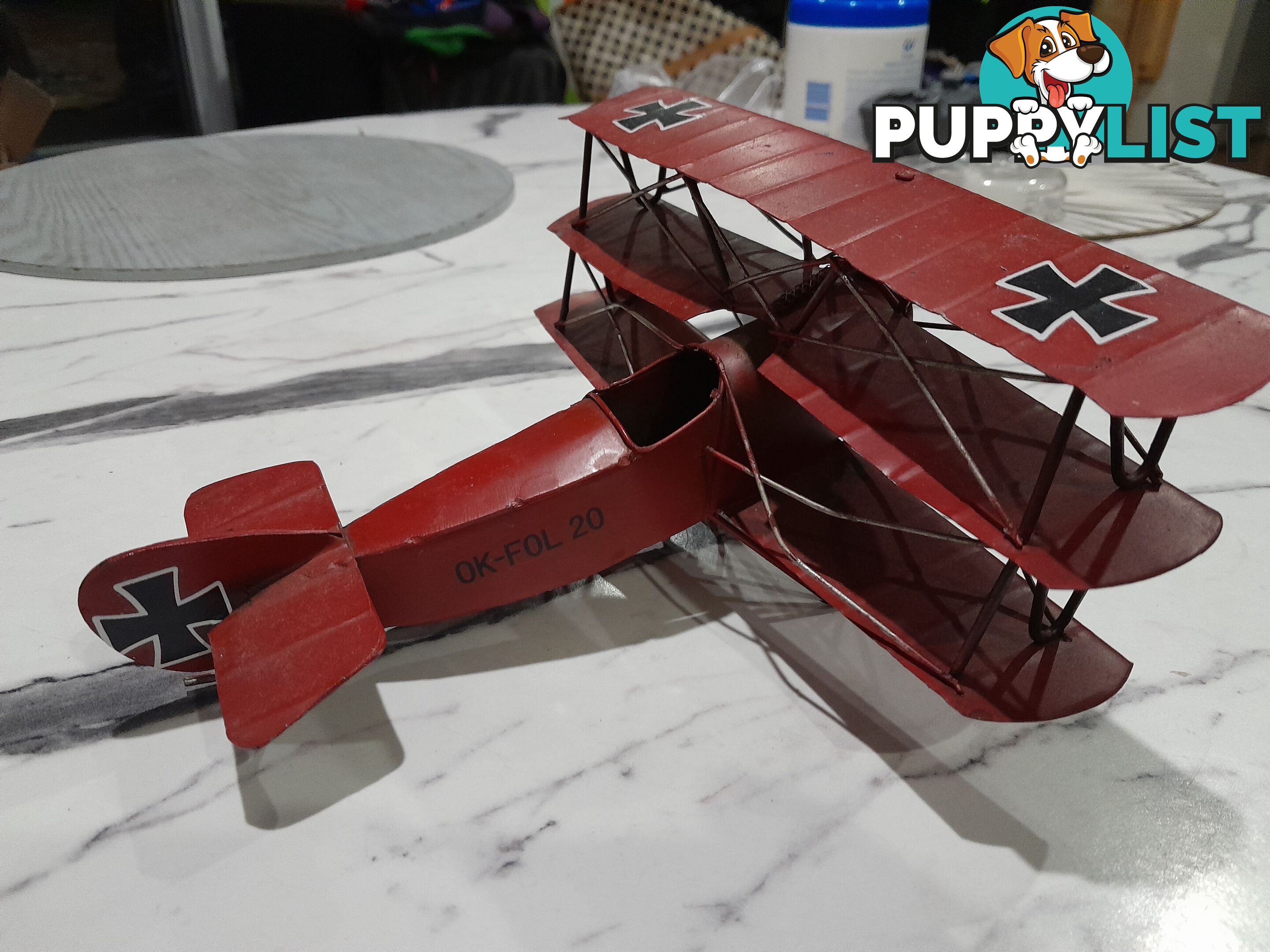 FOKKER DR.I TRIPLANE RED BARON TIN MODEL AEROPLANE MALVERN EAST MELBOURNE