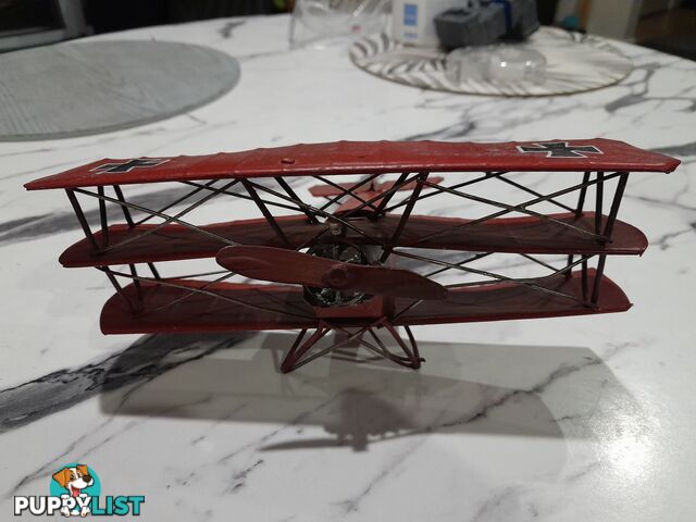 FOKKER DR.I TRIPLANE RED BARON TIN MODEL AEROPLANE MALVERN EAST MELBOURNE