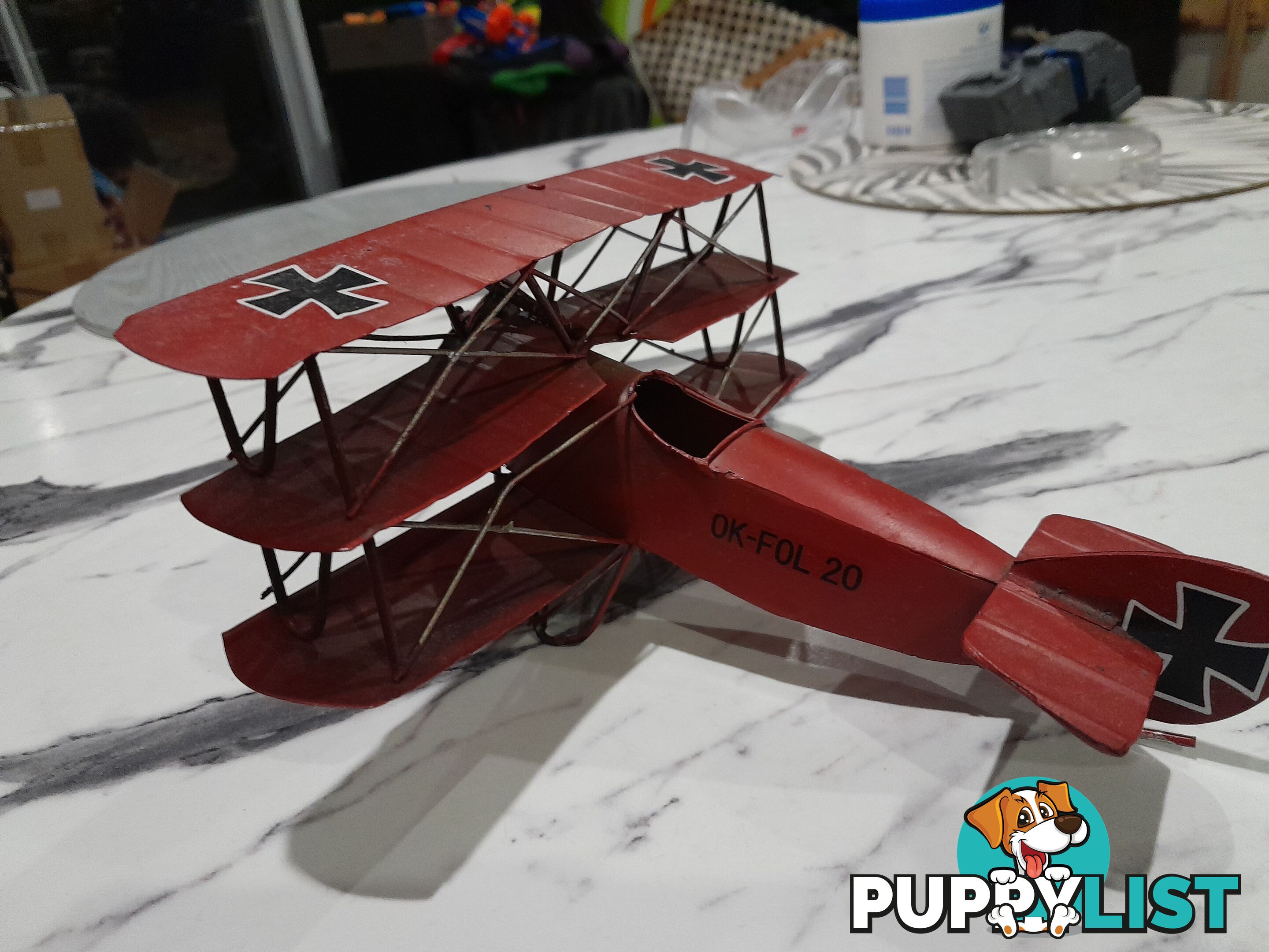 FOKKER DR.I TRIPLANE RED BARON TIN MODEL AEROPLANE MALVERN EAST MELBOURNE