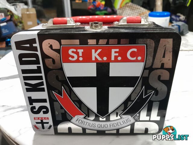 TIN LUNCH BOX AFL ST KILDA SAINTS FOOTBALL CLUB COLLECTORS ITEM MALVERN EAST MELBOURNE